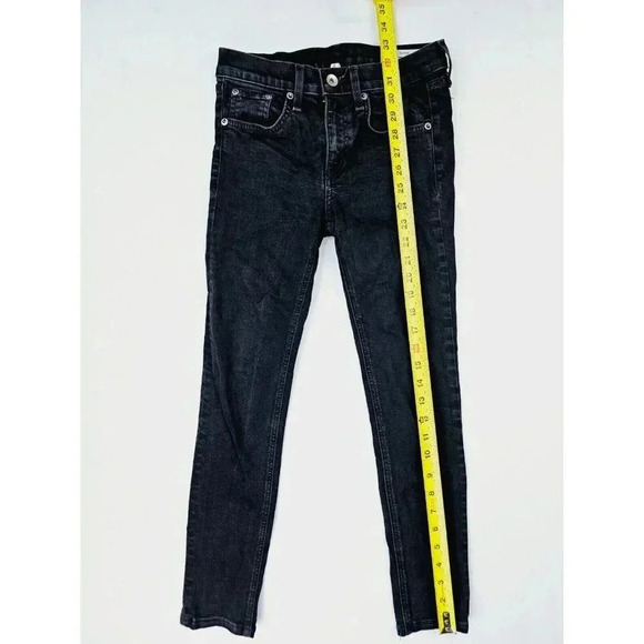 Rag & Bone Size 25X24 Women Black Ankle Skinny Embroidered Pocket Logo Jeans USA - Picture 13 of 13
